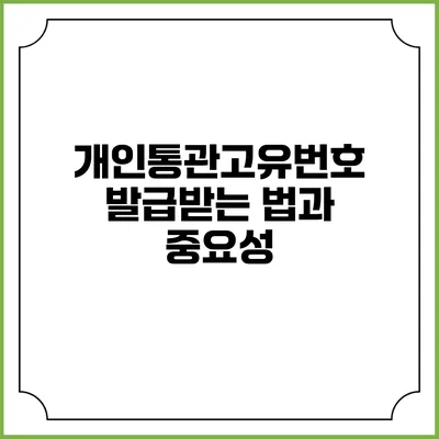 개인통관고유번호 발급받는 법과 중요성
