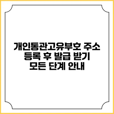개인통관고유부호 주소 등록 후 발급 받기: 모든 단계 안내