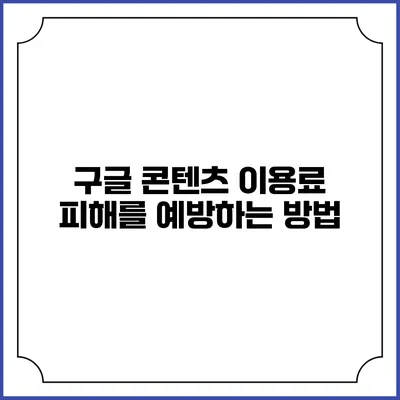 구글 콘텐츠 이용료 피해를 예방하는 방법