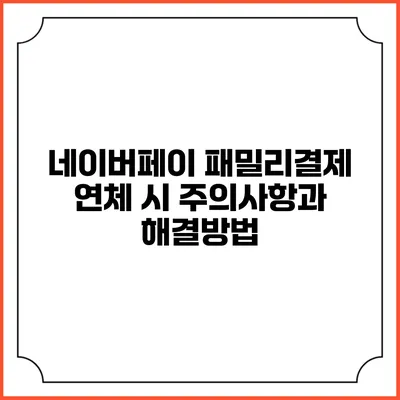 네이버페이 패밀리결제 연체 시 주의사항과 해결방법