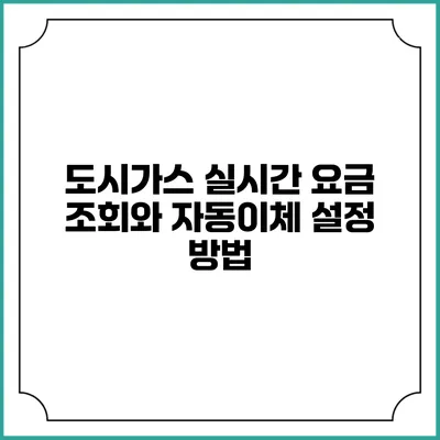 도시가스 실시간 요금 조회와 자동이체 설정 방법