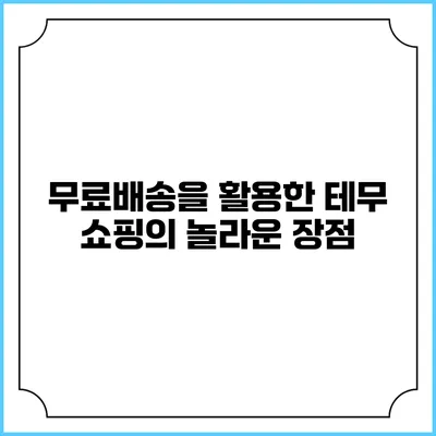 무료배송을 활용한 테무 쇼핑의 놀라운 장점