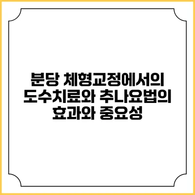 분당 체형교정에서의 도수치료와 추나요법의 효과와 중요성