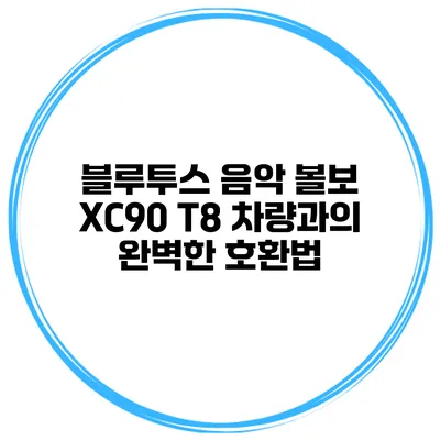 블루투스 음악 볼보 XC90 T8 차량과의 완벽한 호환법