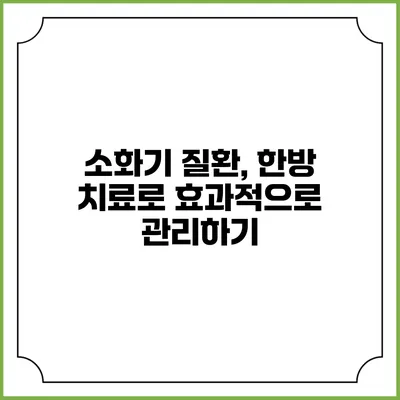 소화기 질환, 한방 치료로 효과적으로 관리하기