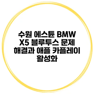 수원 에스튠 BMW X5 블루투스 문제 해결과 애플 카플레이 활성화