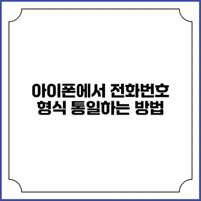 아이폰에서 전화번호 형식 통일하는 방법