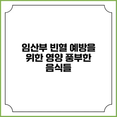 임산부 빈혈 예방을 위한 영양 풍부한 음식들