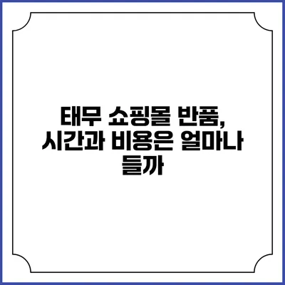 태무 쇼핑몰 반품, 시간과 비용은 얼마나 들까?
