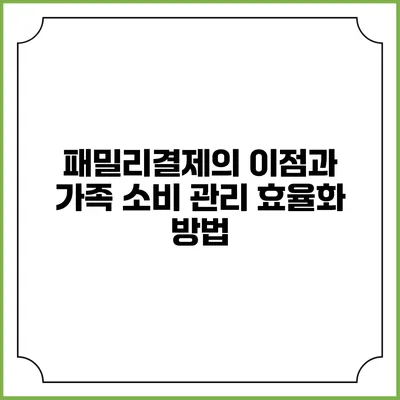 패밀리결제의 이점과 가족 소비 관리 효율화 방법