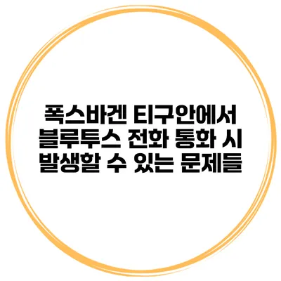 폭스바겐 티구안에서 블루투스 전화 통화 시 발생할 수 있는 문제들