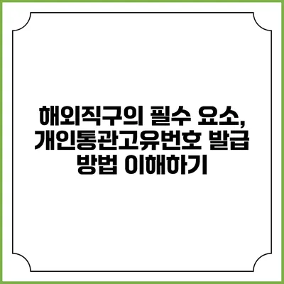 해외직구의 필수 요소, 개인통관고유번호 발급 방법 이해하기